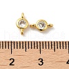 Rack Plating Brass Pave Clear Cubic Zirconia Connector Charms KK-G477-02G-3