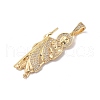 Brass Clear Cubic Zirconia Pendants KK-Z050-03G-06-2