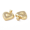 Brass Cubic Zirconia Pendants KK-G453-02G-02-3