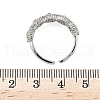 Brass Micro Pave Cubic Zirconia Cuff Rings for Women RJEW-D322-08P-5