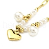 PVD Vacuum Plating 304 Stainless Steel Heart Charm Bracelet BJEW-Z016-06G-2
