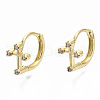 Brass Micro Pave Clear Cubic Zirconia Huggie Hoop Earrings EJEW-N011-13G-NF-1