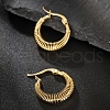 Elegant Threaded Circle Stainless Steel Hoop Earrings RR8949-2