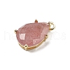 Natural Strawberry Quartz Faceted Pendants G-M431-16G-06-2