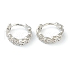 Brass Micro Pave Clear Cubic Zirconia Huggie Hoop Earrings EJEW-L234-029P-1