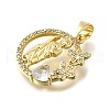 Brass Micro Pave Cubic Zirconia Pendants KK-Q066-33G-2