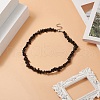 Natural Obsidian Chip Beaded Necklaces with 304 Stainless Steel Lobster Claw Clasp & Chain Extender NJEW-JN04225-03-6