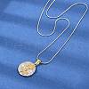 304 Stainless Steel Two Tone Pendant Necklaces for Women NJEW-S445-01C-GP-3