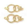 Rack Plating Brass Cubic Zirconia Ring with Butterfly Connector Charms KK-C084-31D-G01-1