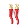 Brass Enamel Pendants X-KK-A252-13B-G-1