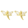 Dragonfly Real 18K Gold Plated Brass Stud Earrings EJEW-L270-09G-3