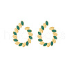 Golden 304 Stainless Steel Stud Earrings with Enamel HU1446-1-1