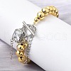 Round Brass Beads Charm Bracelets for Women BJEW-D317-05PG-3