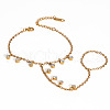 Stainless Steel Cable Chain Finger Ring Bracelets XO2335-6-1