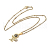 304 Stainless Steel Crystal Rhinestone Sunflower Pendant Necklaces NJEW-H065-16G-2