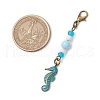 Ocean Theme Alloy Charm & Glass Beads Pendant Decorations HJEW-JM03158-04-3