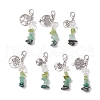 Natural Peridot & Quartz Crystal Chips Pendant Decoration HJEW-JM02100-04-1