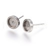 304 Stainless Steel Stud Earring Settings STAS-L219-02C-1