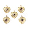 Brass Micro Pave Clear Cubic Zirconia Pendants KK-E068-VF325-4