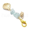 Shell Shape Alloy Enamel & Natural Aquamarine & Red Jasper & Rose Quartz & Amethyst Chips Bead Pendant Decorations HJEW-JM03247-5
