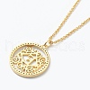 Brass Micro Pave Clear Cubic Zirconia Pendant Necklaces NJEW-J059-01E-3