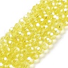 Electroplate Transparent Glass Beads Strands EGLA-A035-T6mm-A03-1