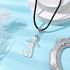Seed Beads Loom Angel Pendant Necklaces NJEW-MZ00061-02-2