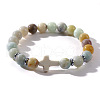 Natural Amazonite Beads Stretch Bracelets for Women Men QT3282-2-1
