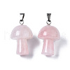 Natural Rose Quartz Pendants X-G-N0325-10I-2