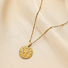 304 Stainless Steel Disc with Embossed Constellation Pendant Necklaces WG3413F-03-1