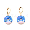 Enamel Donut Dangle Leverback Earrings EJEW-N012-101-2