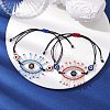 2Pcs 2 Color Horse Eye Glass Seed Beaded Link Bracelet Sets BJEW-MZ00074-2