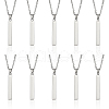 CHGCRAFT 10Pcs 201 Stainless Steel Rectangle Pendant Necklace NJEW-CA0001-16-1