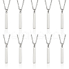 CHGCRAFT 10Pcs 201 Stainless Steel Rectangle Pendant Necklace NJEW-CA0001-16-1