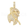 Brass Micro Pave Cubic Zirconia Pendants KK-P293-35C-G-1