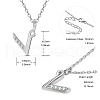 SHEGRACE Rhodium Plated 925 Sterling Silver Initial Pendant Necklaces JN918A-2