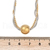 Two Tone 304 Stainless Steel Round Ball Pendant 3 Layer Necklaces NJEW-Z075-01GP-3