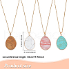 4Pcs 4 Style Natural & Synthetic Mixed Gemstone Teardrop Pendant Necklaces Set NJEW-AB00030-2