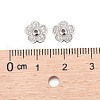 5-Petal Brass Micro Pave Clear Cubic Zirconia Bead Caps X-ZIRC-P001-31P-3