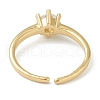 Adjustable Brass Micro Pave Clear Cubic Zirconia Cuff Rings RJEW-L100-010G-3