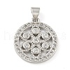 Rack Plating Brass Micro Pave Cubic Zirconia Pendants KK-C044-16P-1