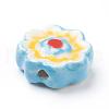 Handmade Porcelain Flower Beads Strands PORC-G006-14A-5