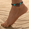 Double Heart Alloy Link Stretch Anklets WGB60B8-07-1