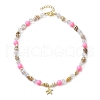 Natural Sea Shell Beaded Necklaces NJEW-JN04796-01-4