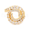 Brass Micro Pave Clear Cubic Zirconia Rings RJEW-U009-01G-2