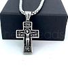 Greek Retro Style Stainless Steel Religion Jesus Cross Pendant Men's Hip Hop Necklaces JB3825-2