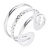 Fashionable Stainless Steel Three Layers Open Cuff Rings for Men and Women UO0676-1-1