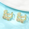Brass Micro Pave Clear Cubic Zirconia Cuff Earrings EJEW-Q045-02G-5