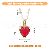FIBLOOM 4Pcs 4 Colors Brass Micro Pave Cubic Zirconia Heart Pendant Necklaces Set NJEW-FI0001-58-2