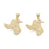 Brass Micro Pave Clear Cubic Zirconia Pendants KK-G431-22G-2
